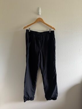 Eddie Bauer Black Fleece Lined Drawstring Jogger Pants size 10